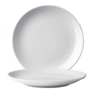 Assiette plate en porcelaine blanc-Eo
