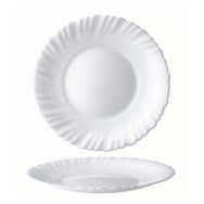 Assiette plate en verre trempé ø23 cm blanc-Feston-Arcoroc