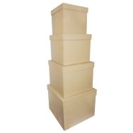 Assort. 4 boîtes carrées 16x14/25x20cm