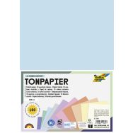 Assortiment 100 fles papier dessin A4 130g 10 coloris pastel