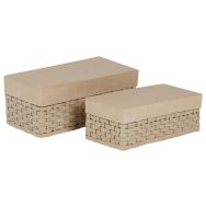 Assortiment 2 boîtes tressées rectangles (Lot de 2)