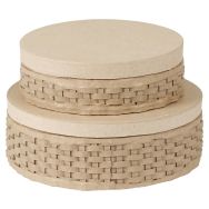 Assortiment 2 boîtes tressées rondes (Lot de 2)