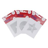 Assortiment 3 matrices de découpe Zag (étoile/carré/rond)