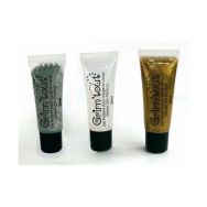 Assortiment 3 tubes 25ml gel paillettes or, argent,cristal