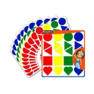 Assortiment 480 gommettes géantes 45mm-5 formes-4 couleurs