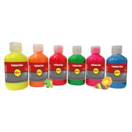 Assortiment de 6 flacons 250 ml gouache fluo PICHON