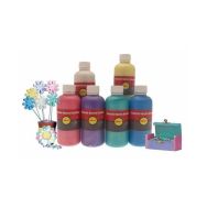 Assortiment de 6 flacons de 250 ml de  gouache acrylique nacrée pichon