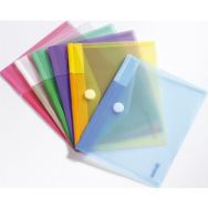 Assortiment de 6 pochettes bande agrippante couleurs assorties 23 x 17.8 cm