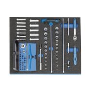 Assortiment de clés à douille 1/4'' en Check-Tool-Module, 67 pcs