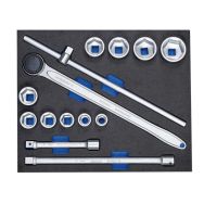 Assortiment de clés à douille 3/4'' en Check-Tool-Module, 14 pcs