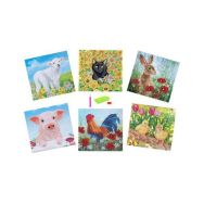 Atelier cartes à diamanter bébés animaux x6