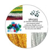 Atelier chenilles et pompons étincelantes + 100 yeux mobiles adhésifs noir 7 mm, 10 mm, 12 mm, 15 mm OFFERTS