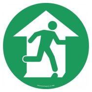 Autocollant rond pour sol - Sortie de secours