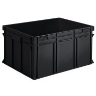 Bac 175L, parois et fond pleins , recyclé, Noir LxlxH = 800x600x425mm