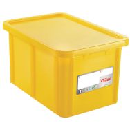 Bac HACCP 55 L rectangulaire avec couvercle jaune