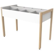 Bac à albums haut simple Ellipse structure hêtre massif sans roulettes