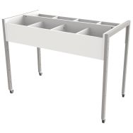 Bac à albums haut simple Ellipse structure métal avec roulettes