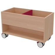 Bac à livres mobile Filou rouge cerise