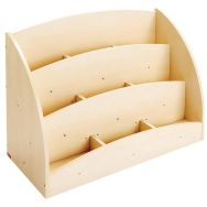 Bac à livres présentoir à roulettes 9 compartiments teinte bouleau