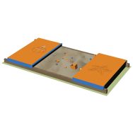 Bac à sable en bois avec couverture HDPE 2 x 2 m