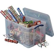 Bac de rangement 84l avec couvercle incolore. dim : 71x44x38 cm