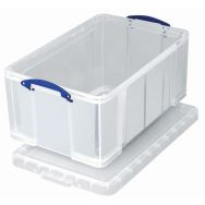 Bac de rangement plastique + couvercle 0,7L transparent
