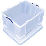 Bac de rangement plastique + couvercle 145L blanc haute résistance