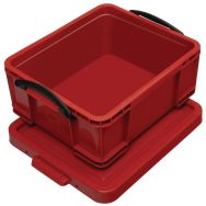 Bac de rangement plastique + couvercle 18L Rouge