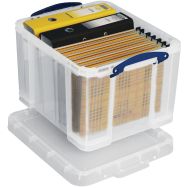 Bac de rangement plastique + couvercle 19L transparent