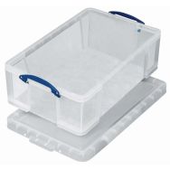 Bac de rangement plastique + couvercle 1,6L transparent