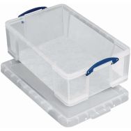 Bac de rangement plastique + couvercle 50L transparent