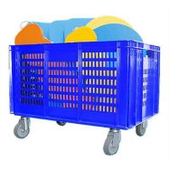 Bac de rangement sur roues en inox 76,8 L