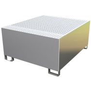 Bac de rétention 1 GRV - Inox - Caillebotis galvanisé