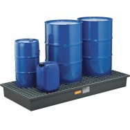 Bac de rétention 220L - 3 fûts avec caillebotis galvanisé