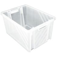 Bac emboîtable et gerbable NovaBacs - Capacité 54 L, Coloris : Transparent