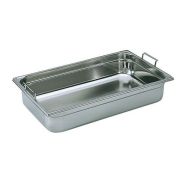 Bac gastronorme plein GN 1/1 inox anse escamotable