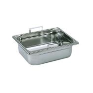 Bac gastronorme plein GN 1/2 inox anse escamotable
