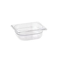 Bac gastronormes en copolyester GN 1/6 - transparent - 17,6 x 16,2 x 10 cm