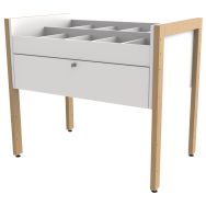 Bac multimédia Ellipse structure bois sans roulettes