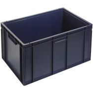 Bac norme Europe fond et parois pleins 60 L 600x400x320 mm coloris Bleu