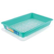 Bac plat HACCP avec couvercle et grille - GILAC, Coloris : Vert