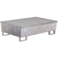 Bac rétention conique - 122,5X83X34 cm - 220 L - 2 fûts -Galva