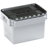 Bac std couvercle intégré H 238 mm Gerbage Couvercle Noir Coloris:Gris