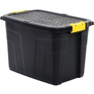 Bac ultra-résistant de 60 l avec couvercle noir