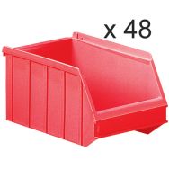 Bacs à bec empilables - Longueur 250 mm - 4 L - Lot de 48