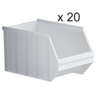 Bacs à bec empilables - Longueur 350 mm - 14 L - Lot de 20
