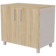Bahut Identité 2 portes L.H.P. 80 x 75 x 50 cm Argent/Chêne