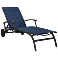 Bain de soleil ELEGANCE TPEP/alu accoudoirs - roues - bleu/graphite