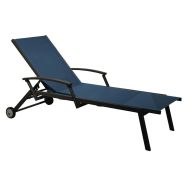 Bain de soleil FLORENCE TPEP/alu accoudoirs roues - bleu/graphite