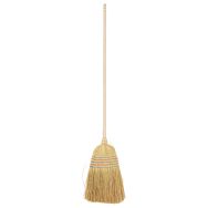 Balai paille de Sorgho avec manche en bois naturel - Manutan